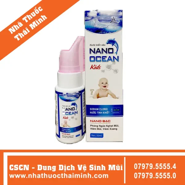 Xịt mũi Nano Ocean Kids - Phòng ngừa viêm xoang, nghẹt mũi (70ml)
