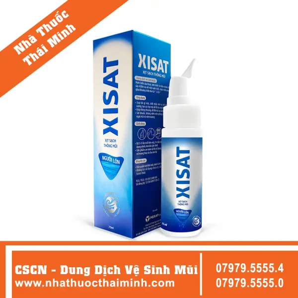 Xịt mũi Xisat Daily xanh biển - Hỗ trợ làm sạch, thông mũi cho người lớn (75ml)